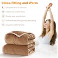 thumbnail image 3 of Eurhowing 60"×80" Flannel Blanket for Couch Bed, Soft Cozy 3-Layer Quilted Plush Throw Blanket, All Season Thick Warm Fleece Blanket, Camel, 3 of 9