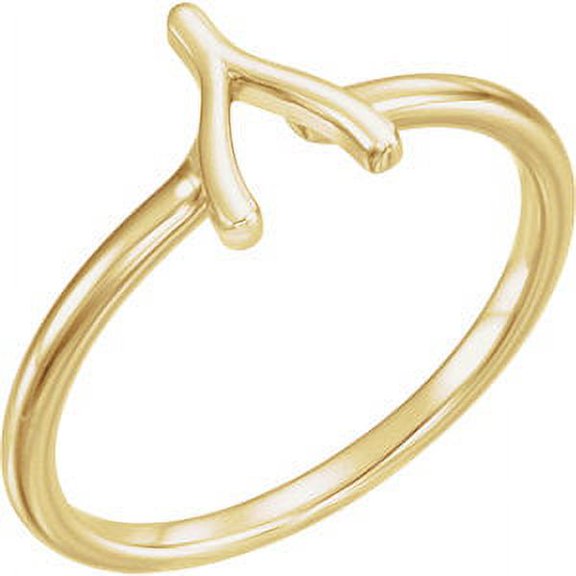 FB Jewels 14K Yellow Gold Wishbone Ring Size 7