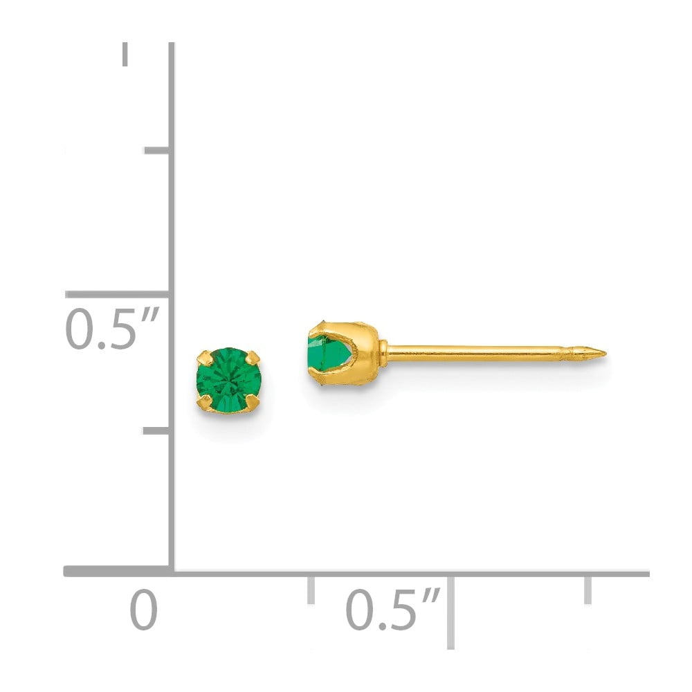 Inverness 24k Plated May Crystal Birth Month Stone Earrings in