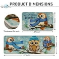 thumbnail image 3 of Hello Winter Owls Family Blue Kitchen Rugs Set of 2, Snowy Pine Tree Snowflake Farmhouse Kitchen Mats Decor, Christmas Holiday Seasonal Floor Door Mat Home Decorations -17x29 and 17x47 Inch, 3 of 6