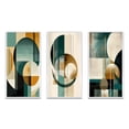 thumbnail image 2 of Designart "Retro Gold and Teal Full Moon Grace I" Modern Geometric Framed Wall Art Set Of 3 - Gold Abstract Frame Gallery Set For Office Decor, 2 of 6