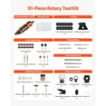thumbnail image 4 of KFFKFF 51-Piece Rotary Tool Kit, 200W Mini Power Rotary Tool Corded, 8000-40000RPM Multi-Purpose DIY Tools with Universal Chuck, 4 of 9