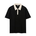 thumbnail image 3 of Fnooota Mens Polo Shirts Clearance, Collared Casual Summer Vacation Short Sleeve Shirts Black Size 3XL, 3 of 6