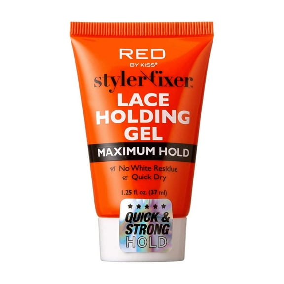 Red by Kiss Styler Fixer Lace Holding Gel, Long Lasting 72-Hr Wear, Quick-Dry Formula for Seamless Lace Application, Scalp Protection & Conditioning (Maximum Hold, 1.25 Fl Oz)