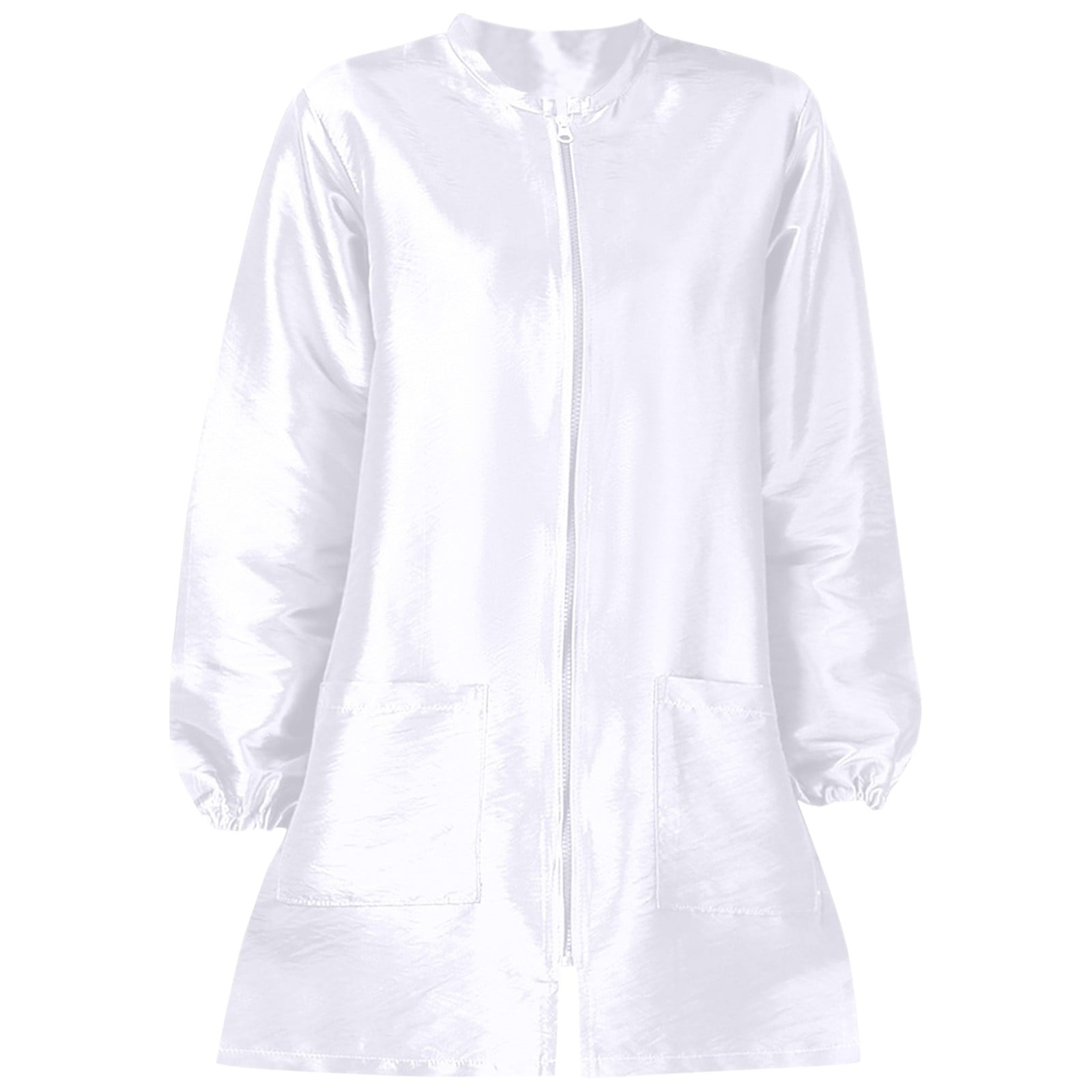 Barber Apron Polyester Professional Salon Smock Hair Stylist Jacket Water-Resistant Haircut Cape Pet Grooming Workwear with Full Zipper & 2 Pockets Lightweight & Anti-Static 1Pc Z-U