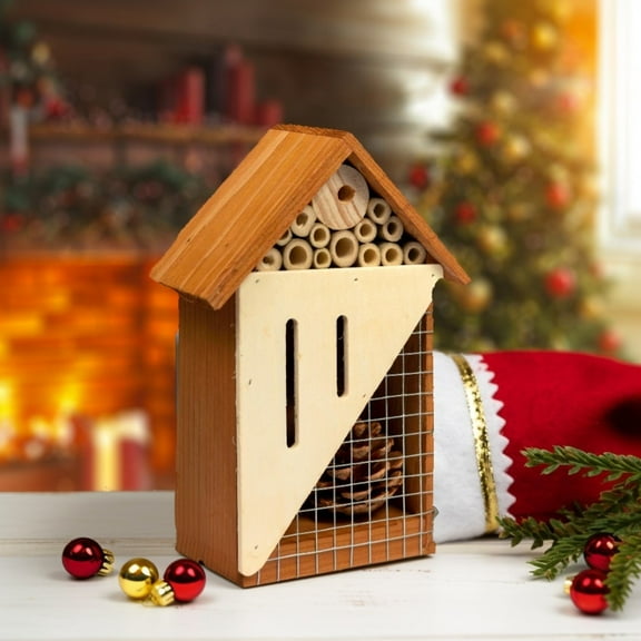 Pollinating Palace - Bee & Butterfly Wooden Insect Hotel - Multi-Compartment, Home For Butterflies, Ladybugs, and Other