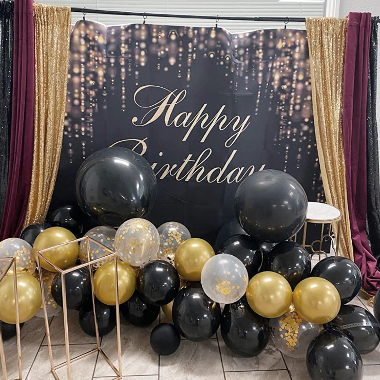 Beyondtrade Black & Gold Balloon Arch Kit, 121-Piece photo 5