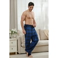 thumbnail image 2 of Vulcanodon Mens Flannel Pajama Pants, Soft Plaid Sleep Fleece Lounge Bottoms with Pockets(Buffalo Plaid-navy, XL), 2 of 4