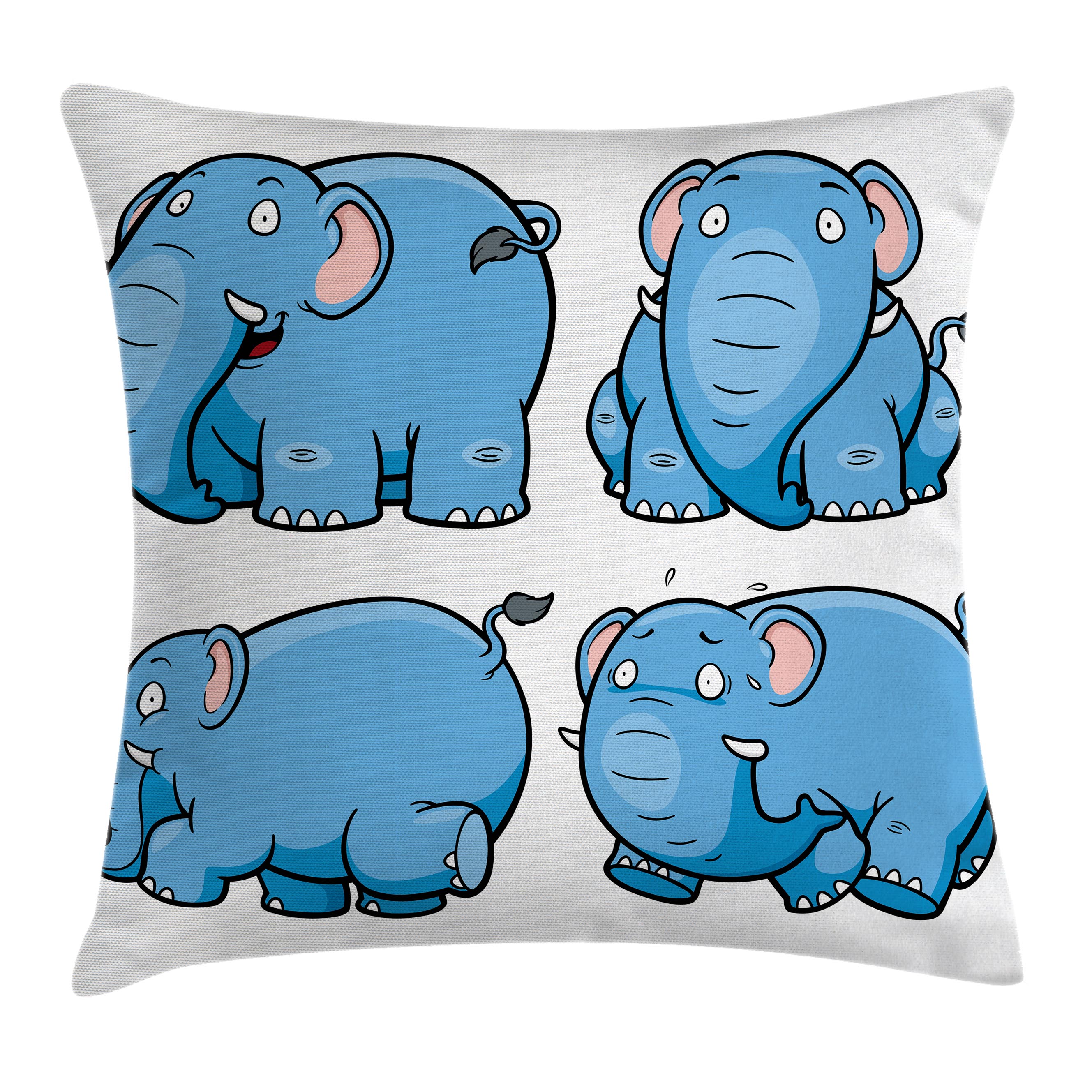 Animal Throw Pillow Cushion Cover, Kids Nursery Boys Girls Baby Room Clumsy Cartoon Cute