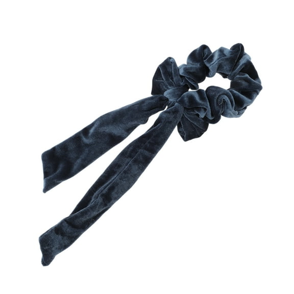Unique Bargains 1 Pc Solid Color Ribbon Scrunchies Gray Blue