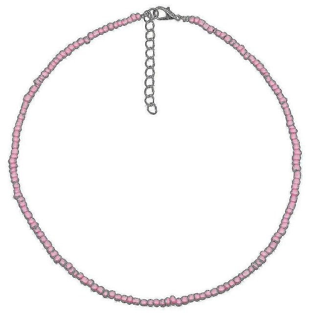 Collares Gargantilla/collar de cuentas de vidrio de colores hechos a mano, rojo