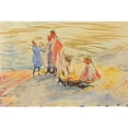 thumbnail image 3 of Magnus Enckell 24x17 Black Modern Framed Museum Art Print Titled - Girls on the Shore (1910), 3 of 5