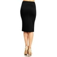 thumbnail image 2 of Women's Elastic Waist Stretch Midi Office Pencil Skirt S-XL, 2 of 4