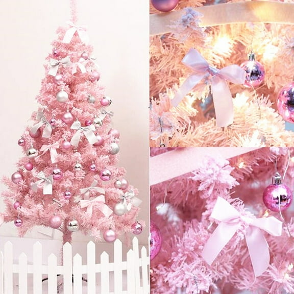 FENGGUIQU Artificial Pink Flocking Christmas Tree for Home Decor Add Holiday Cheer