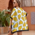 thumbnail image 4 of Cheese Pattern On White Background Women's Swimsuit Coverup Summer Beach Cover Up Bathing Suit Dress, 4 of 6