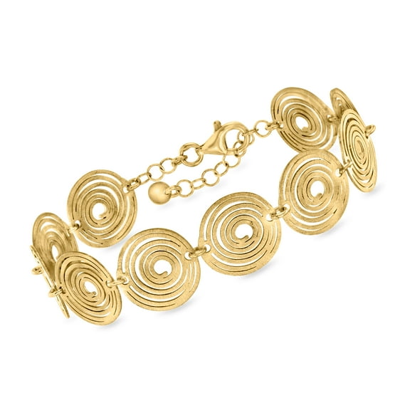 Ross-Simons Italian 18kt Gold Over Sterling Spiral Station Bracelet, Women's, Adult