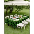 thumbnail image 3 of Outdoor Tablecloth with Umbrella Hole and Zipper, Botanical Flower Wreath Rectangle Table Cloth 54x80 Inch Waterproof Tablecloth, Rustic Bow-Knot Green Black Plaid Picnic Table Cover for Patio, 3 of 7