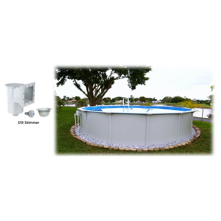 skim a round above ground pool
