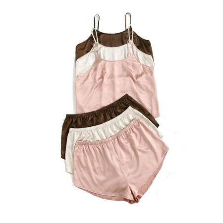 

Cami Satin Short Sets Sleeveless Multicolor Plus Pajama Sets (Women s)