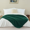 thumbnail image 4 of LONG CREATE Soft Knitted Throw Blanket 60" x 80" Dark Green, Boho Chevron Farmhouse Throw for Bed Couch, 4 of 5