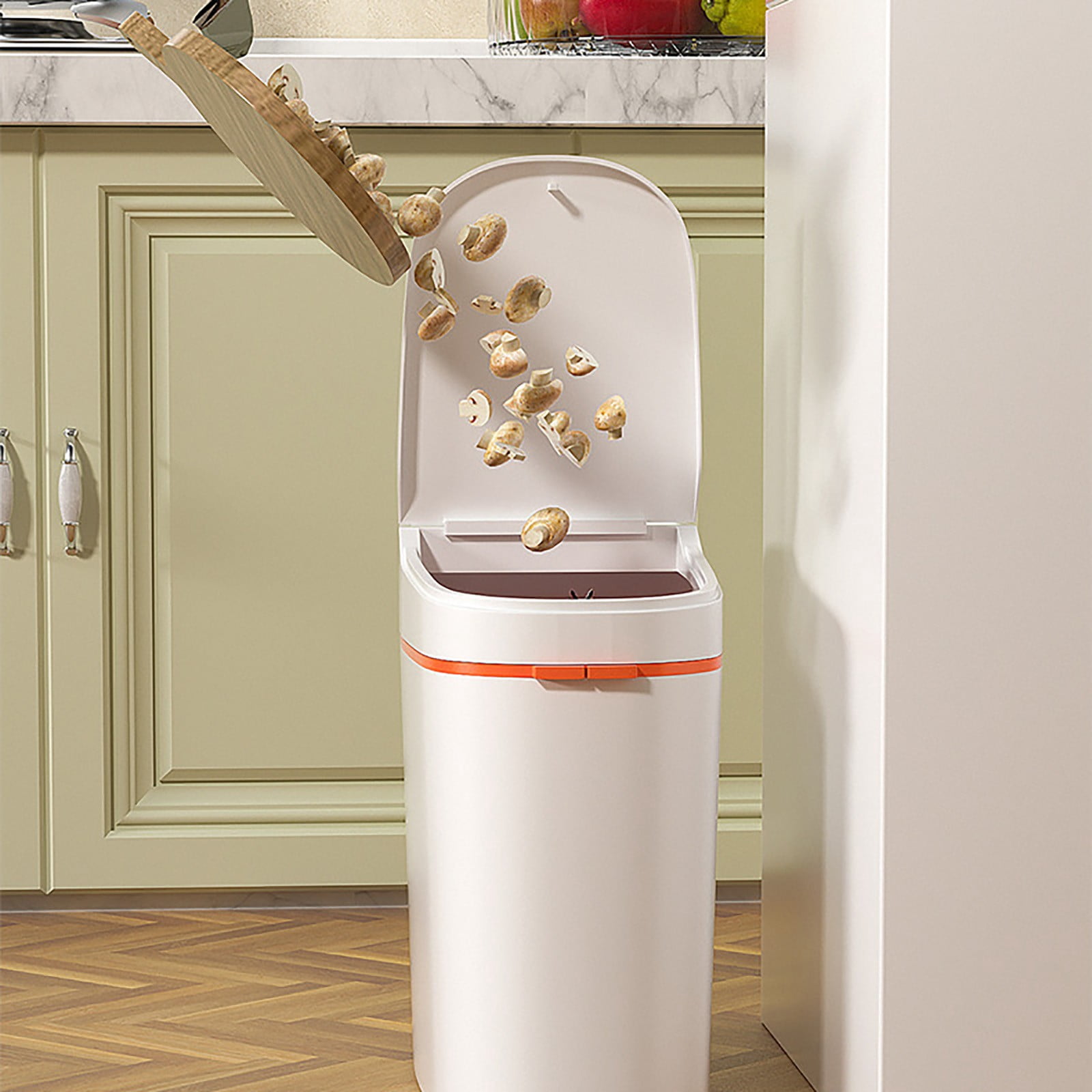 XSCPXTT Smart Automatic Touchless Motion Sensor Trash Can for Bathroom, Small Slim Garbage Bin with One-Touch Auto Bagging & Odor Sealing, Waterproof for Kitchen Office Bedroom