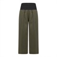thumbnail image 4 of Lenpel Capri Pants for Women Elastic High Waisted Pull on Pleated Wide Leg Pants Casual Loose Capris with Pockets, 4 of 6