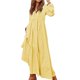 thumbnail image 3 of Vestido Bohemio de Algodón para Mujer, con Escote en V, Larga, Holgado, para Playa, con Bolsillos y Botones Amarillo L, 3 of 9