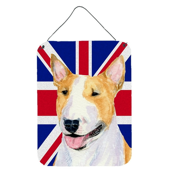 Bull Terrier with English Union Jack British Flag Wall or Door Hanging Prints
