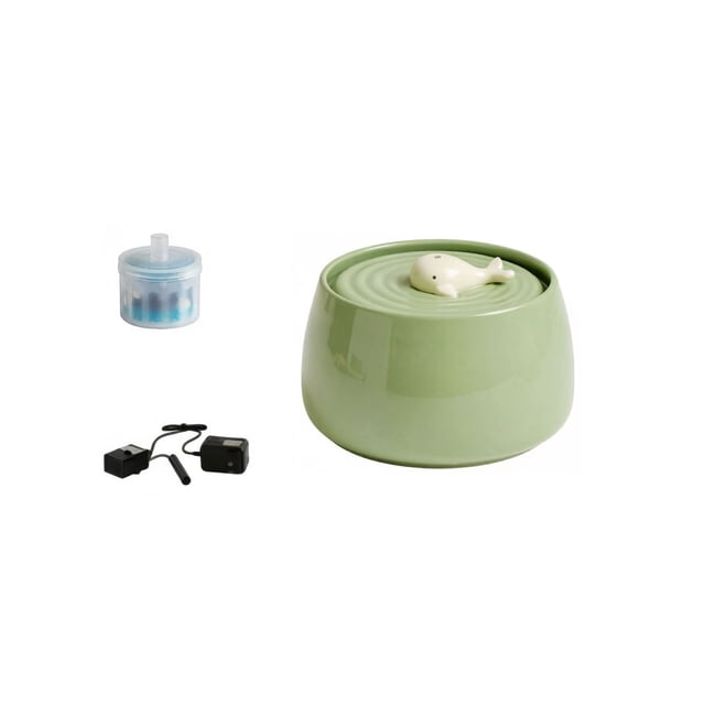 ZZHZGZ Sale Items on Clearance Fontaine D'Eau En Céramique Pour Chat Distributeur D'Eau Automatique Silencieux Pour Chats D'Intérieur Avec Design Mignon Filtre À Charbon Actif Parfait Pour Les