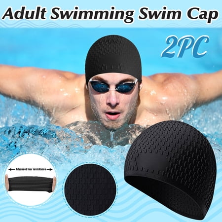 Adult Moulded Swim Cap Silicone Swimming Pool Hat Plain Protection Ear Swim Cap