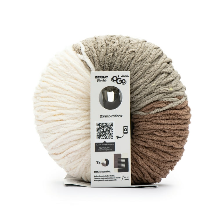 Bernat Blanket O Go 6 Super Bulky Polyester Yarn Tiramisu 10.5oz 300g 220 Yards 6 Pack Walmart