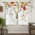 thumbnail image 3 of Watercolor Floral Blossom Kitchen Curtains Rod Pocket Rustic Flower Plant Colorful Farmhouse Small Short Cafe Tier Curtain Spring Wildflower Window Drapes Treatment(27.5W X 39L Inch 2 Panel), 3 of 6
