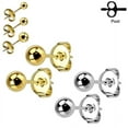 thumbnail image 3 of Surgical Steel Stud Earrings Butterfly Closure Post Set Of 2, 3 of 3