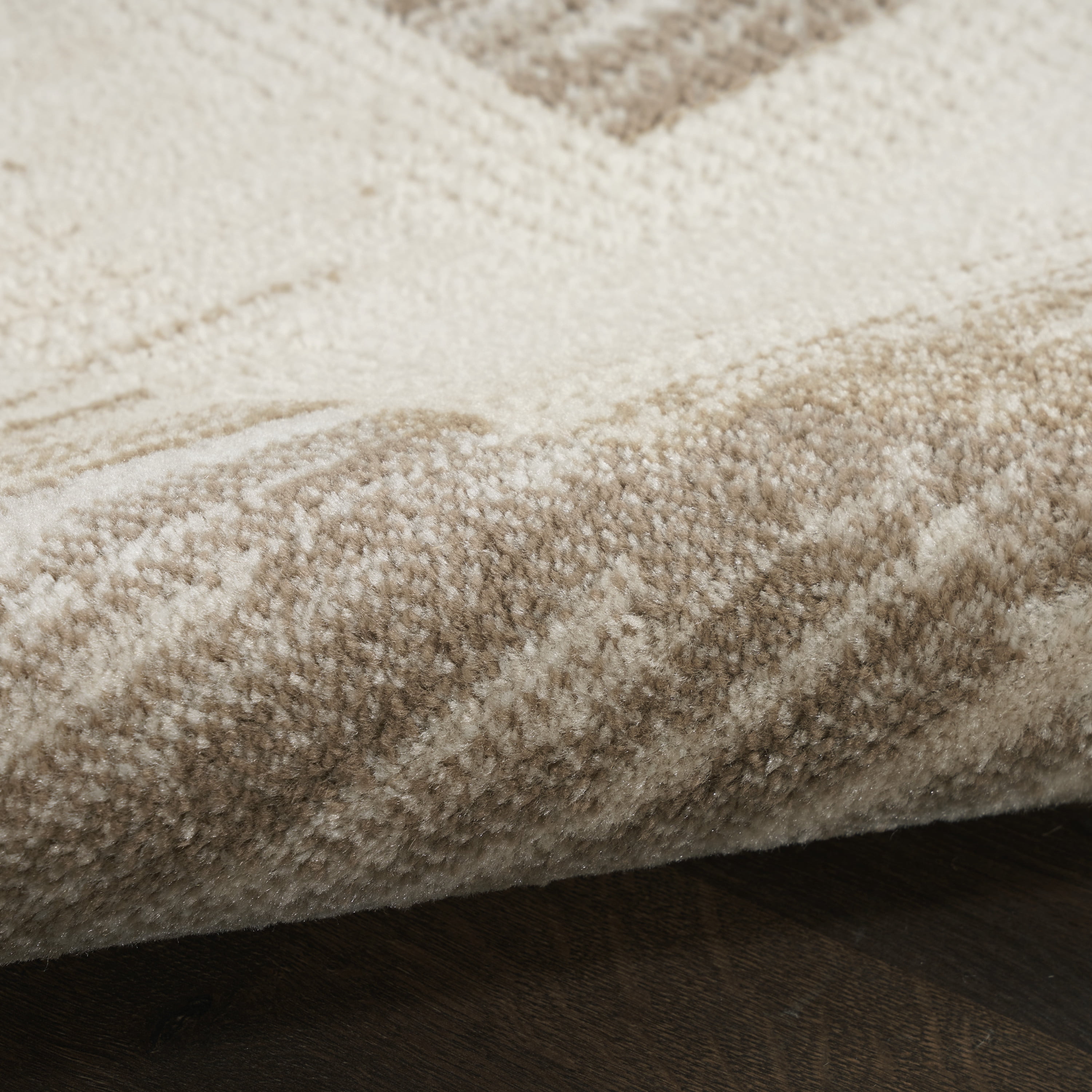 Nourison Serenity Home Geometric Mocha Ivory 2'2" x 7'6 Area Rug (2x8)