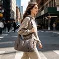 thumbnail image 4 of Bolsa cruzada de nailon para mujer, de gran capacidad, bolsa de hombro de lona resistente al agua para escuela, trabajo y viajes diarios con correa ajustable, 4 of 8