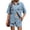 Light Blue, variant on Women's Denim Sets Summer 2 Pieces Outfits Button Down Lapel Short Sleeve Tops and Elastic Waist Shorts Outfits Light Blue S