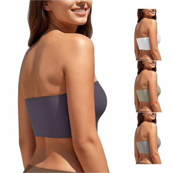Kingdiese Womens Plus Size's Solid Bandeau Bikini Top Strapless High Cut Swimwear For Pool And Beach Everyday Comfort And Bride Bathing Suits for Women plus Size, Size XL