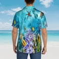 thumbnail image 4 of Kll Men'S Hawaiian Shirt Short Sleeve Button Down Beach Shirts-Corals And Tropical Fish, 4 of 7