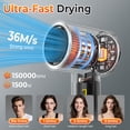 thumbnail image 6 of Ionic Hair Dryer with Diffuser, 1500W Fast Drying Blow Dryer, Lightweight Low Noise Negative Ion Hair Dryer for Curly, Thick & Frizzy Hair, 6 of 10