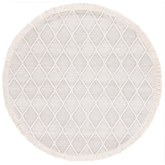 SAFAVIEH Natura Jaden Diamond Area Rug, Ivory/Brown, 6' x 6' Round