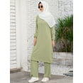 thumbnail image 3 of IDOPIP Muslim Abaya Dress for Women Long Sleeve Maxi Modest Dresses Middle East Islamic Arabian Robe, 3 of 8