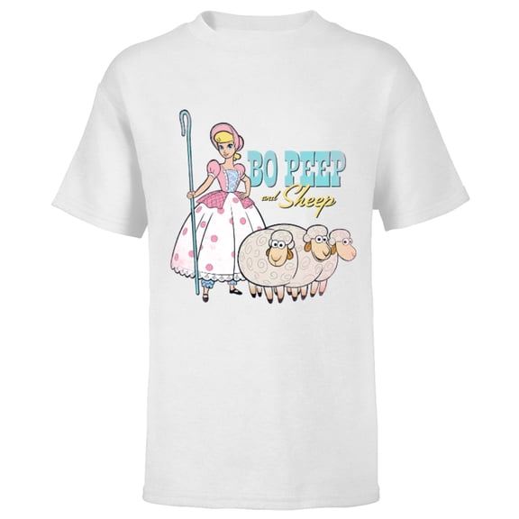 Disney Pixar Toy Story 4 Bo Peep and Sheep T-Shirt - Short Sleeve T-Shirt for Kids - Customized-White
