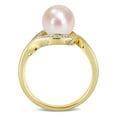 thumbnail image 4 of Everly Women's Cultured Pearl and Diamond 10k Yellow Gold Ring, 4 of 6