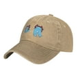 thumbnail image 3 of ZICANCN Adjustable Baseball Cap Women, Funny Monster Cute Shush Hats for Men Adult Washed Cotton Denim Baseball Caps Fashion, Natural, 3 of 6