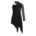 thumbnail image 3 of MSemis Kids Girls Lyrical Dance Costume Floral Lace Contemporary Dance Dress Black 14, 3 of 6