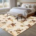 thumbnail image 4 of Non-Slip Rug Pad Rugs Western Cowboy on Horse Rectangle Area Rugs 5x7Ft Soft Carpet Pads for Living Room Kids Room, Watercolor Desert Art, 4 of 9