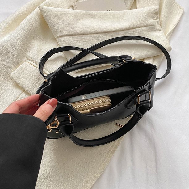 Bolsa de hombro Hobo para mujer, de mensajero con remaches Punk de PU suave para niñas (negro) Ndcxsfigh Para Estrenar