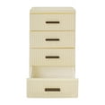 thumbnail image 4 of Creamy Yellow 4 Tier Plastic Drawer Storage Organizer, Storage Cabinet with 4 Universal Wheels, 4-Drawers Cabinet for Dresser Closet Bathroom Dorm Bedroom Laundry Room, 4 of 19