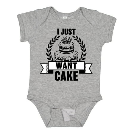 

Inktastic I Just Want Cake with Cake Gift Baby Boy or Baby Girl Bodysuit