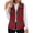A01-Red, variant on Womens Plaid Outerwear Vests Tops Zip Up Collared Sleeveless Jacket with Pockects Fall Winter Cozy Warm Waistcoat Tops Red,L